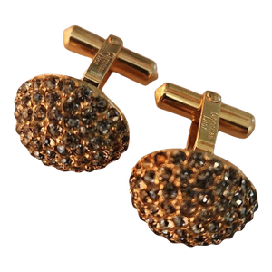1960s French Cufflinks Vintage Christian Dior Gold Pavé