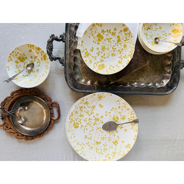 Farmhouse Set of 4 Sheffield Ironstone Golden Meadow Small Bowls 1950s Vintage English Ironstone For Sale - Image 3 of 7
