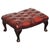 Vintage Burgundy Leather Chesterfield Queen Anne Legs Ottoman For Sale - Image 13 of 13