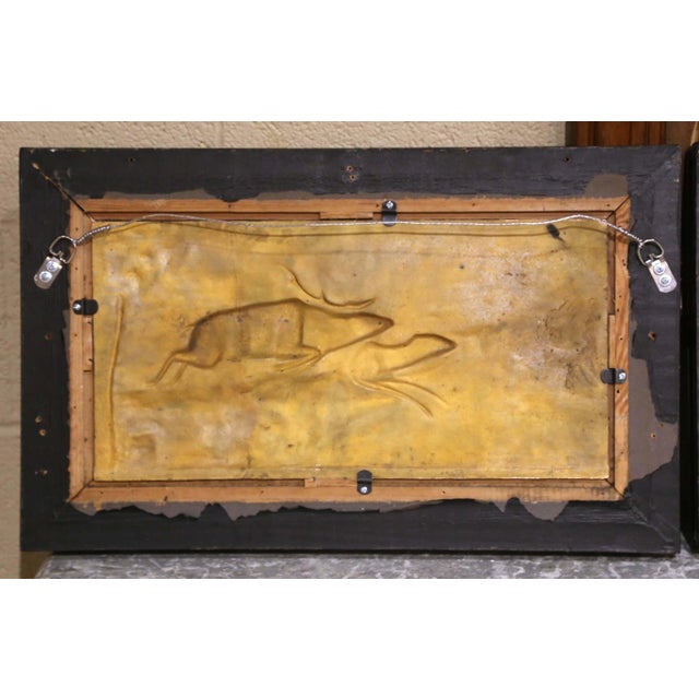 Pair 19th Century French Black Forest Style Repoussé Brass Hunting Wall Panels For Sale - Image 10 of 11