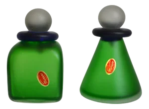 Vintage Murano Glass Bottles, Set of 2
