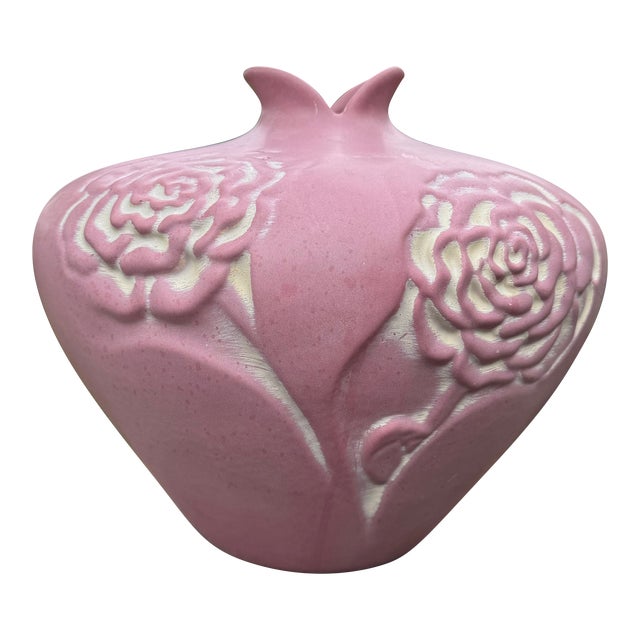 Vintage Haeger Pink Floral Vase For Sale