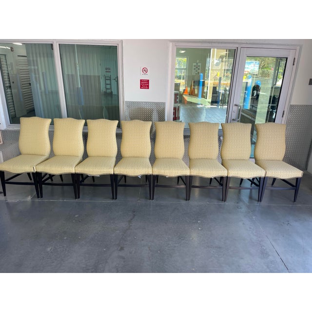 Vanguard Furniture Citrine Greek Key Upholstered Dining Chairs, Set of 8 For Sale - Image 9 of 11