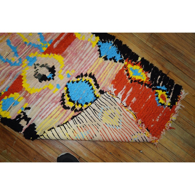 Vintage Quirky Moroccan Colorful Geometric Large Scale Wool Runner - 2'10" x 9'2" For Sale - Image 10 of 18