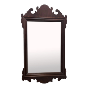 Vintage Councill Craftsmen Chippendale Style Crotch Mahogany Looking Glass / Wall Mirror