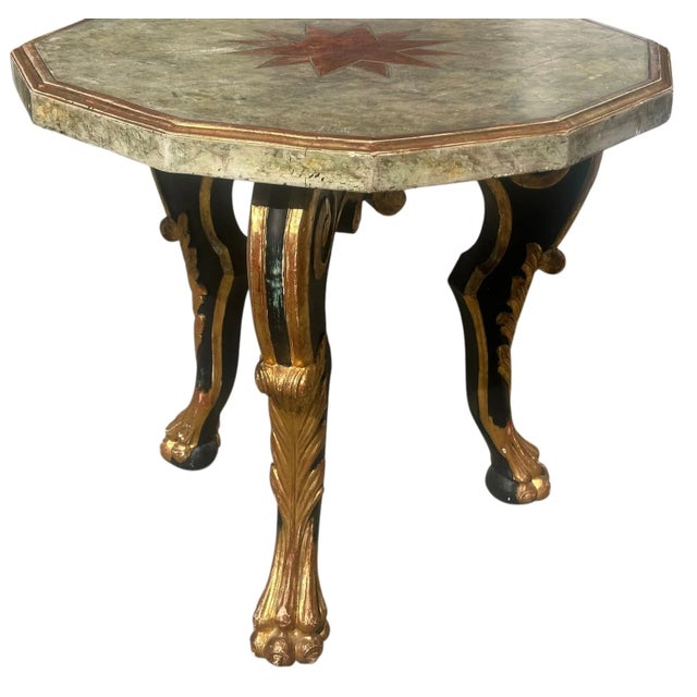 Antique 18th C Hendrix Allardyce Italian Baroque Polychrome & Giltwood Side Table For Sale In Los Angeles - Image 6 of 7