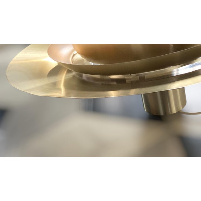 Vintage Danish P376 Pendant Lamp by Jørgen Kastholm & Preben Fabricius for Nordisk Solar, 1960s – Large 28" Brushed Brass Aluminum For Sale - Image 18 of 18