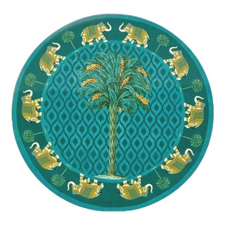 Italian Round Placemat With Palm Trees For Sale