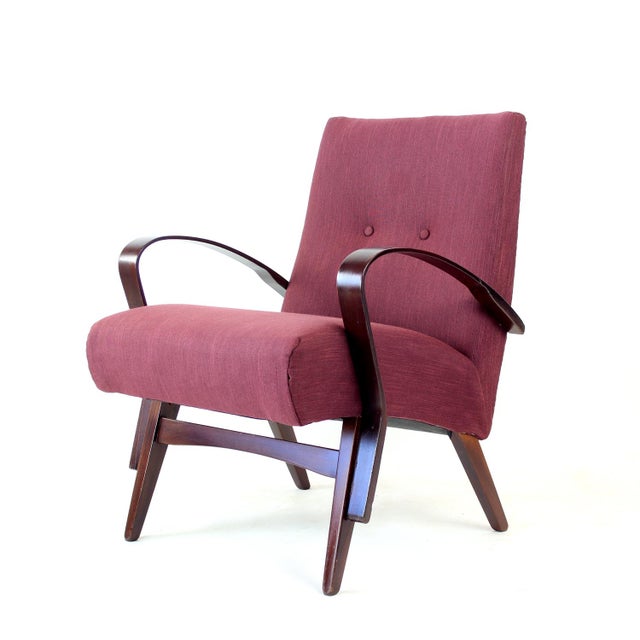 Vintage Armchair by Jaroslav Šmídek for Ton, Czechoslovakia, 1960s For Sale - Image 4 of 13