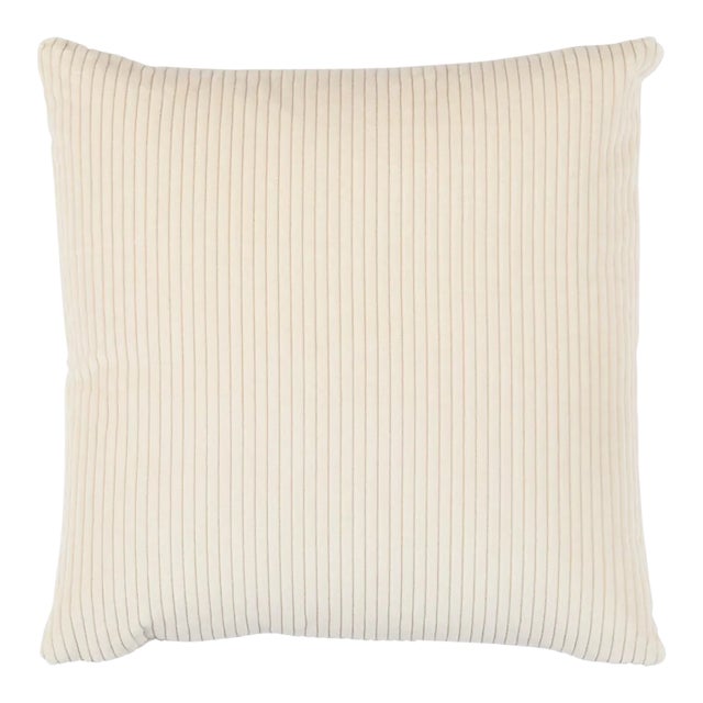 Schumacher Wyatt Corduroy 24" Pillow in Buff For Sale