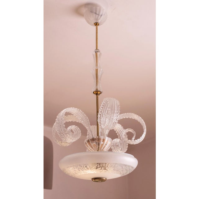 Vintage Art Decò Barovier & Toso Chandelier, 1940s For Sale - Image 12 of 12