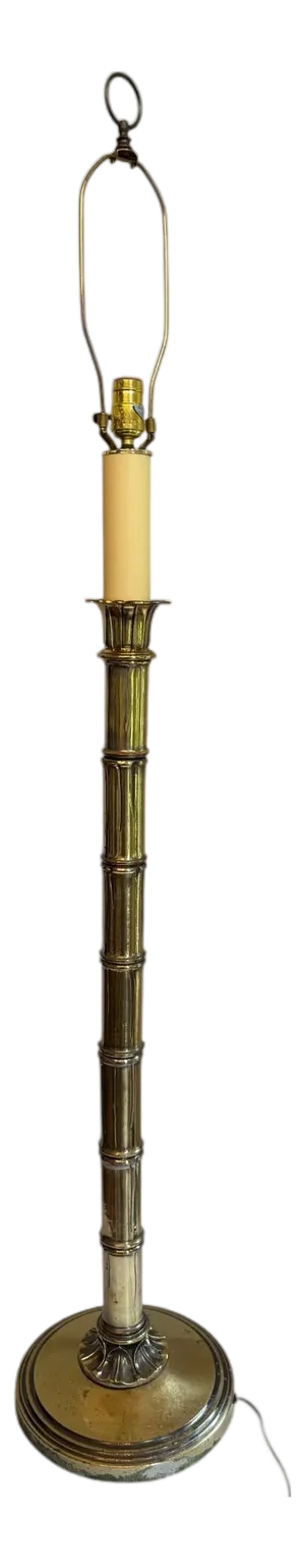 Mid 20th Century Ethan Allen Knob Creek Attributed Brass Bamboo Style Floor Lamp