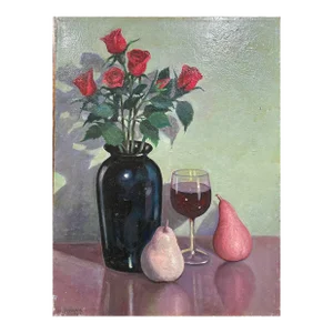 Oil on Canvas, Still Life Signed M. Ismail