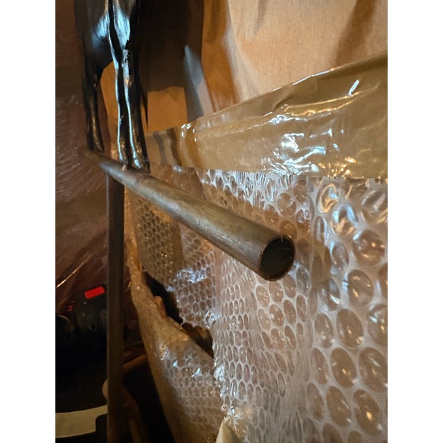 Metal Antique Copper Cow Weathervane Sculpture Painted Black, 9” X 16” For Sale - Image 7 of 11