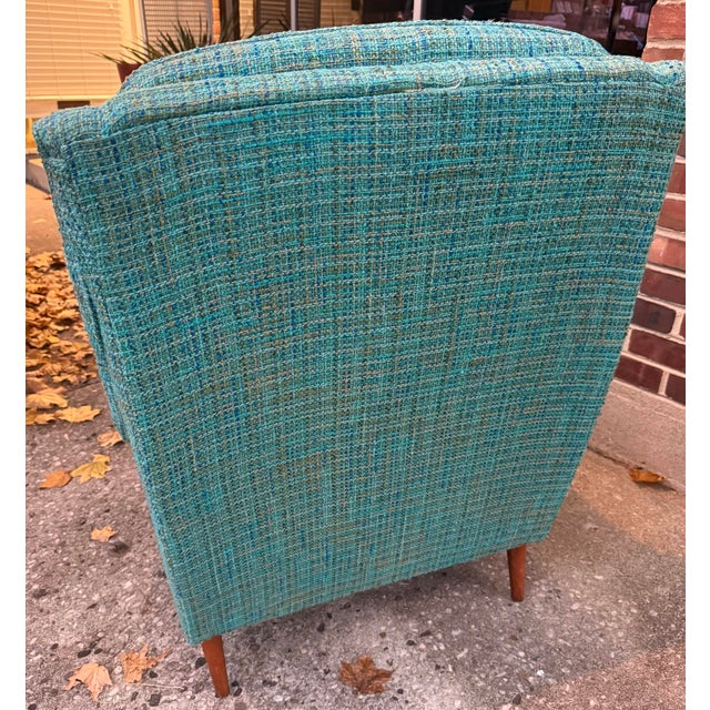 Wood 1970s Vintage Mid-Century High Back Armchair For Sale - Image 7 of 11