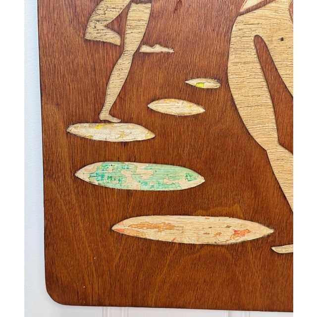 Mid-Century Abstract Figural Dancers Walnut Wall Plaques - A Pair For Sale - Image 13 of 13