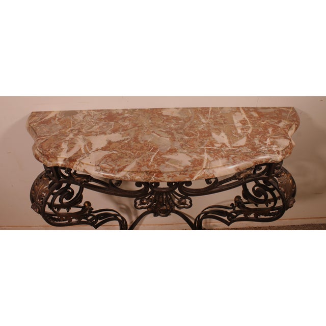 19th Century Louis XV Style Wrought Iron Console For Sale - Image 13 of 14