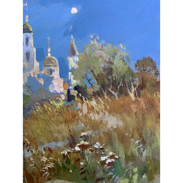 Paper Oil Painting the Moonlight Illuminates Yuriy Suprunchuk For Sale - Image 7 of 12
