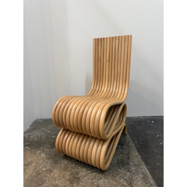 Wood Single Natural Rattan Chair For Sale - Image 7 of 9