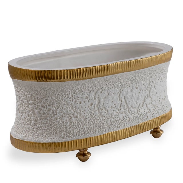 2020s Bruner Cream Oval Planter For Sale - Image 5 of 5