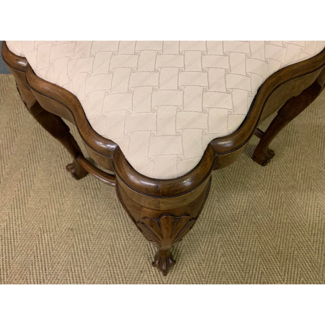 Queen Anne Style Burr Walnut Stool, 1900 For Sale - Image 9 of 13