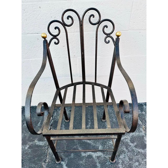 Late 20th Century Mario Papperzini Style Iron Bronze Dining Chairs- Set of 4 For Sale - Image 10 of 11