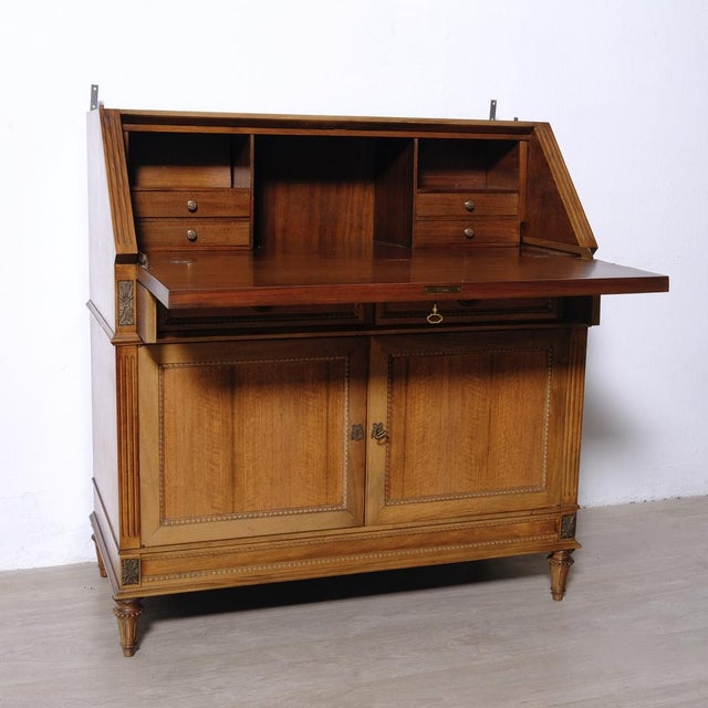 Louis XVI Display Cabinet with Flap Secretaire, Italy, 1950s For Sale - Image 6 of 18