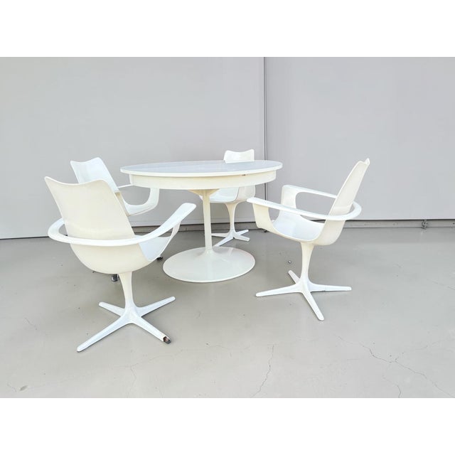 Space Age the Cherry Chairs and Expandable Tulip Table by Luigi Colani for Lusch & Co, 1970s, Set of 5 For Sale - Image 6 of 18