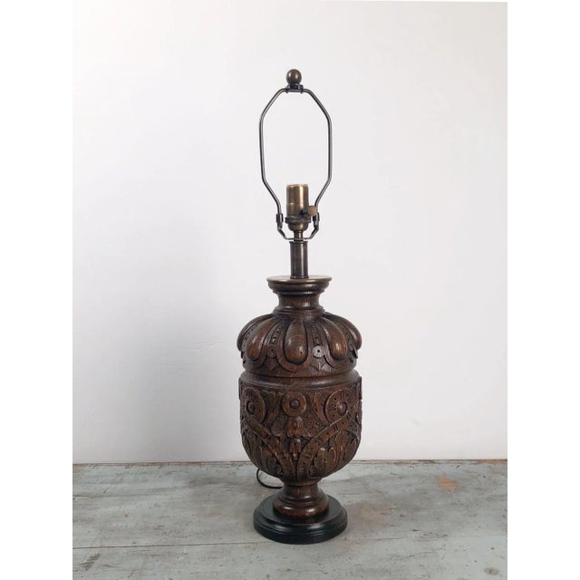 Pair of Oak Balustrade Lamps, 19th Century England For Sale In San Francisco - Image 6 of 9