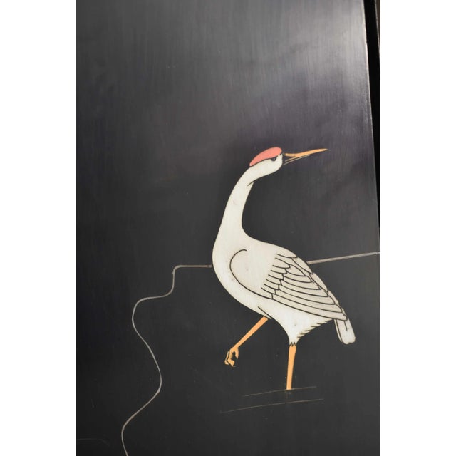 Vintage Chinoiserie Gold Leaf Lacquer 4-Panel Room Divider Screen For Sale - Image 11 of 12