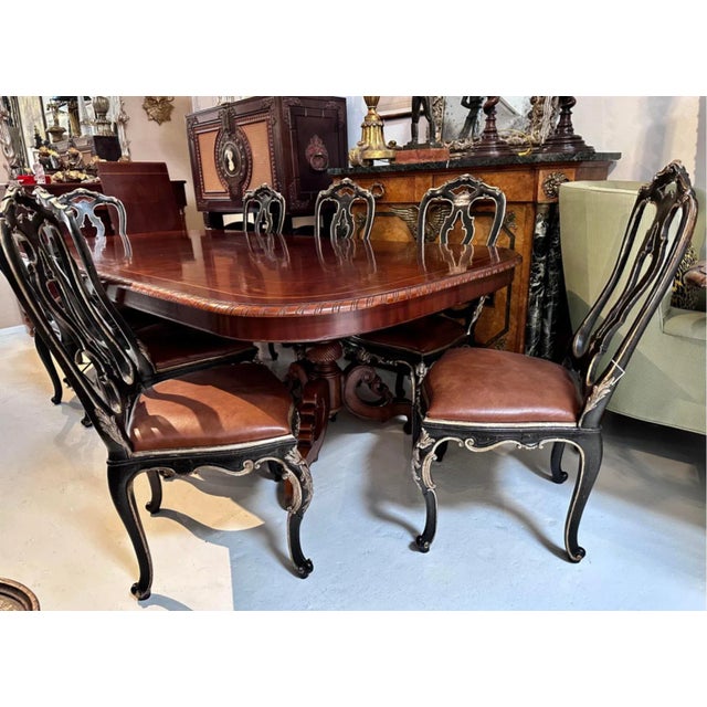 Italian 18th C Style Alfonso Marina Ebanista Ebonized Giltwood Dining Chair For Sale - Image 3 of 4