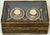 19th C. Italian Grand Tour Intaglio Plaster Medallion & Gilt Marbled Leather Box For Sale - Image 11 of 13