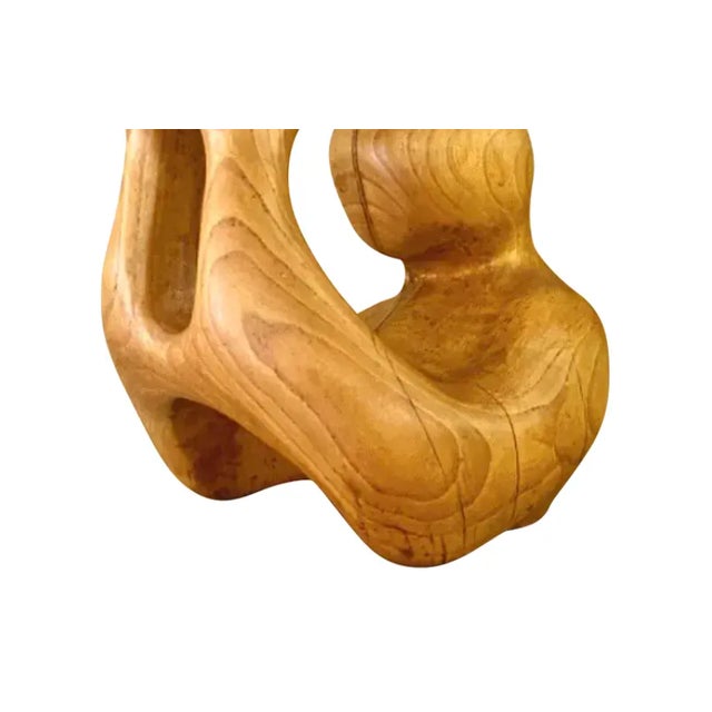 Vintage Hand Carved Wood Abstract Sculpture For Sale - Image 9 of 12