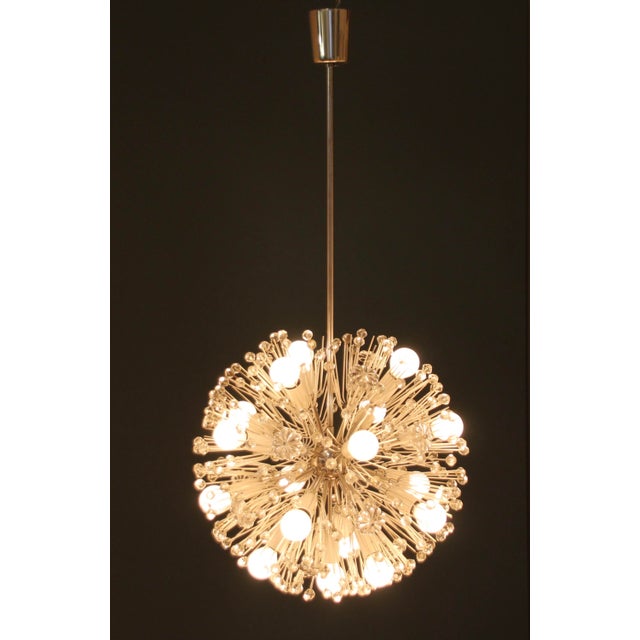 Mid-Century Modern Large Silvered Snowball Pendant Lamp in the style of Rupert Nikoll, 1950s For Sale - Image 3 of 17