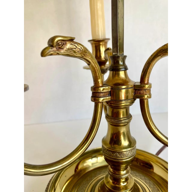 Early 20th Century Early 20th Century Louis XVI Style Bouillotte Table Lamp With Eagle Head and Arrow Details For Sale - Image 5 of 12