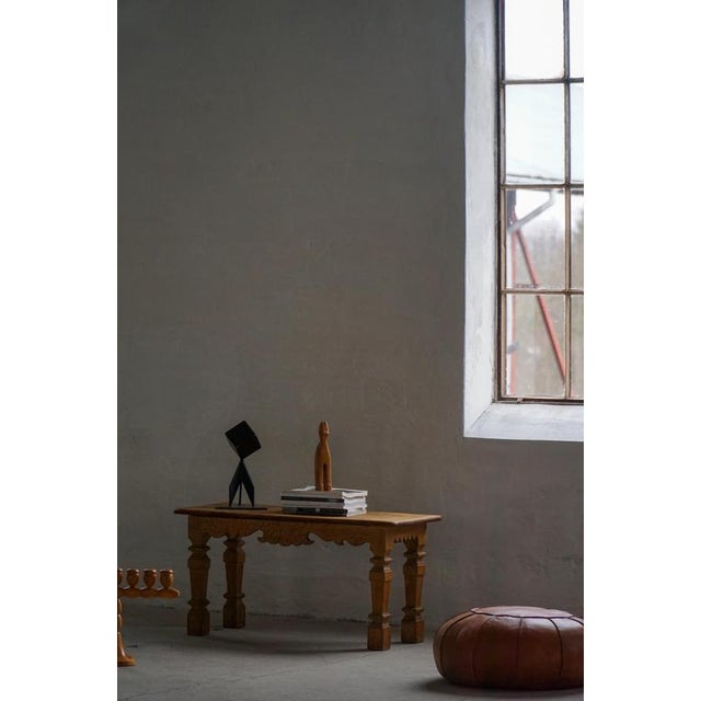 Mid-Century Carved Oak Bench, 1979 For Sale - Image 6 of 18