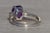 1940s The Petrolia: Ladies 14K White Gold Ring set with Amethyst and Diamonds For Sale - Image 5 of 8