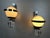 2 special wall lamps in chrome and opaline. No chips or cracks. Chrome shows light signs of age inside the ring (not...