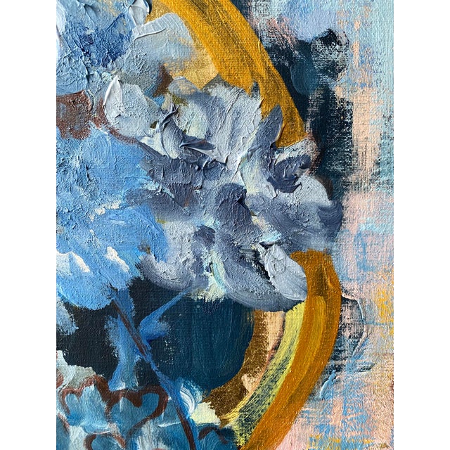 Original-Moonlit Dahlias in Blue-Jardin d'Hiver Series-Shizico Yi-British Awarded Artist For Sale - Image 12 of 17