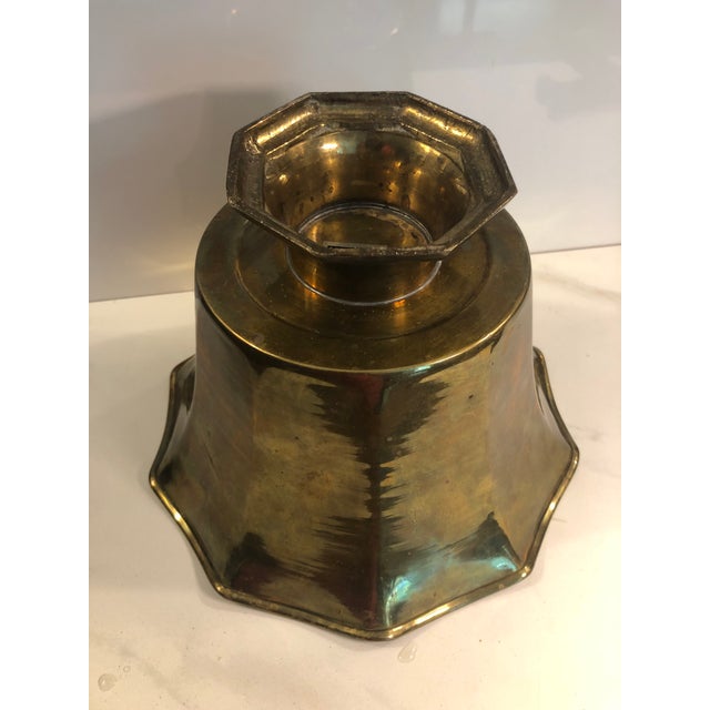 Mid 20th Century 1970s Fluted Scalloped Edge Brass Planter, Footed For Sale - Image 5 of 7