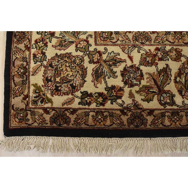 Agra Rug 9’2” X 12’1” Black Wool Traditional Hand-Knotted Oriental Carpet For Sale - Image 11 of 14