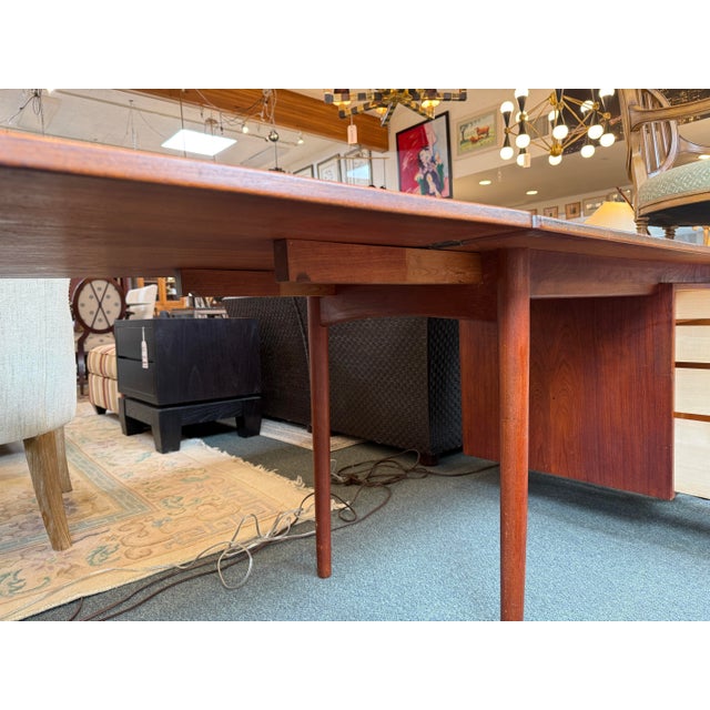 Mid 20th Century Danish Design Extension Office Desk, Teak Wood For Sale - Image 11 of 13