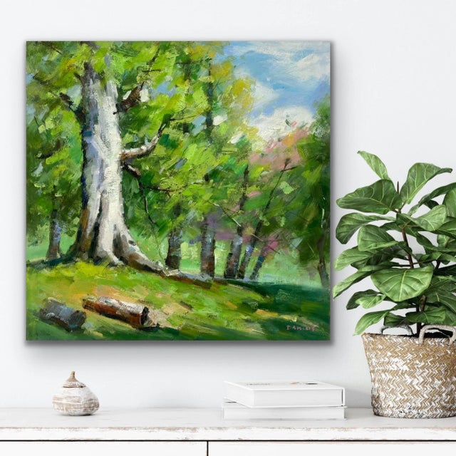 Impressionistic Landscape Original Oil Painting For Sale - Image 4 of 10