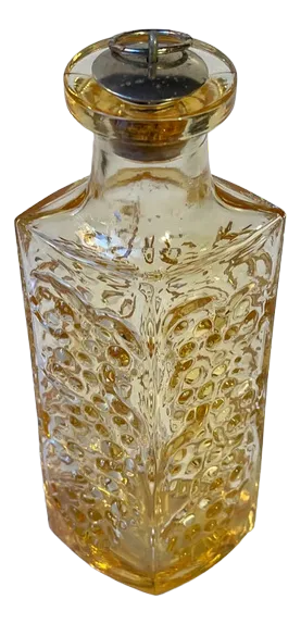 Moon Surface Decanter in Yellow Glass from Holmegaard, 1970s
