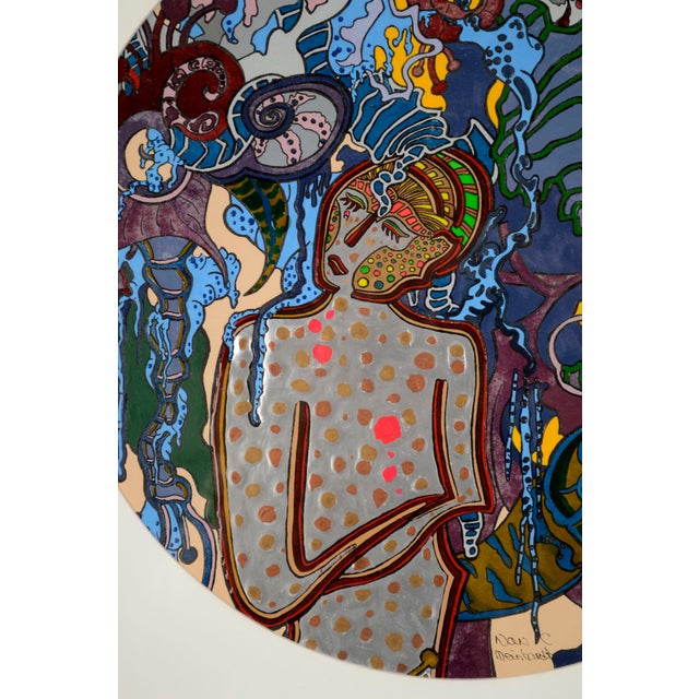 Contemporary Circular Figurative Abstract by NanC Meinhardt For Sale - Image 4 of 10