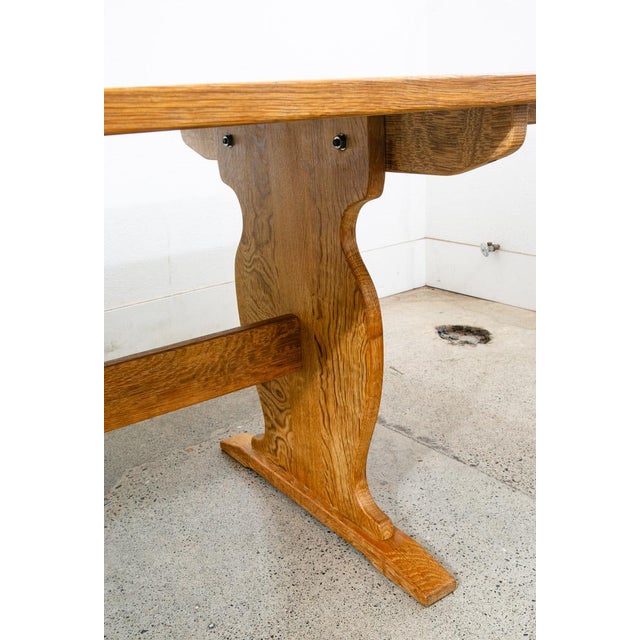 Mid 20th Century Danish Modern Dining Table Solid White Oak Attributed to Henning Kjaernulf Leaf X2 For Sale - Image 10 of 12