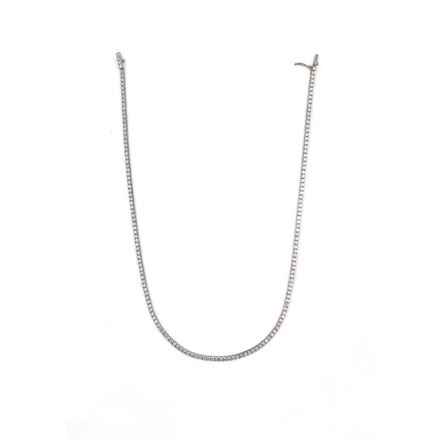 White 14k White Gold Diamond Tennis Necklace - Approx 9.00 Ct For Sale - Image 8 of 8
