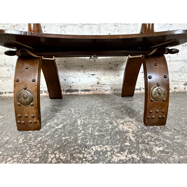 Vintage Camel Saddle Footstool For Sale - Image 9 of 10
