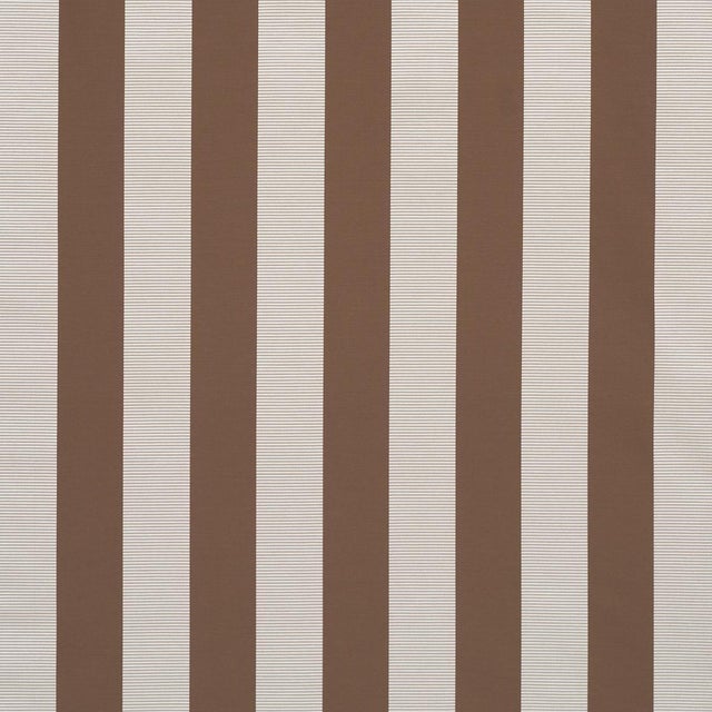 Schumacher Madison Wide Stripe Fabric In Brown For Sale