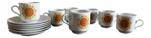 Porcelain Cups with Milk Jug from Winterling, 1970, Set of 7